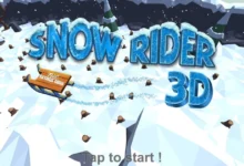 Thumbnail image of Snow Rider 3D Unblocked, featuring a dynamic snow rider in action against a snowy backdrop