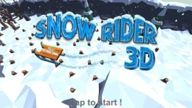 Thumbnail image of Snow Rider 3D Unblocked, featuring a dynamic snow rider in action against a snowy backdrop