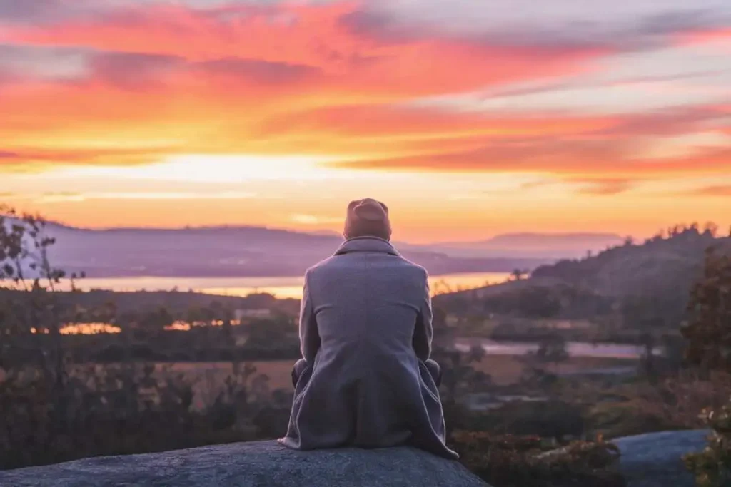 A man Watch the Sunset at Mirador de San Nicolás